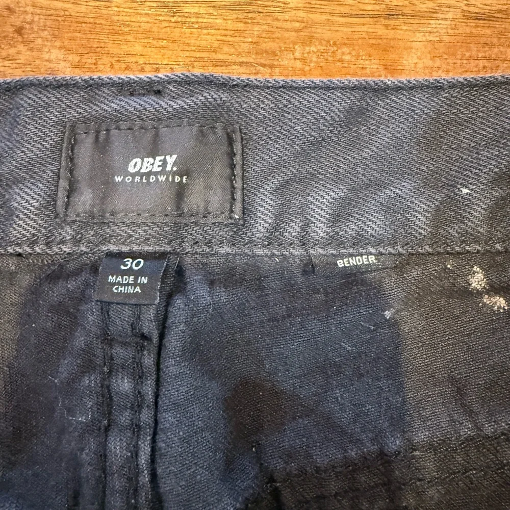 Obey Dark Blue Splatter Straight Jeans